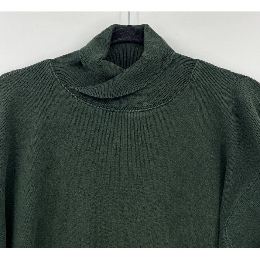 Vintage LL Bean Women's Cotton Sweater Size Medium Hunter Green - Picture 2 of 8